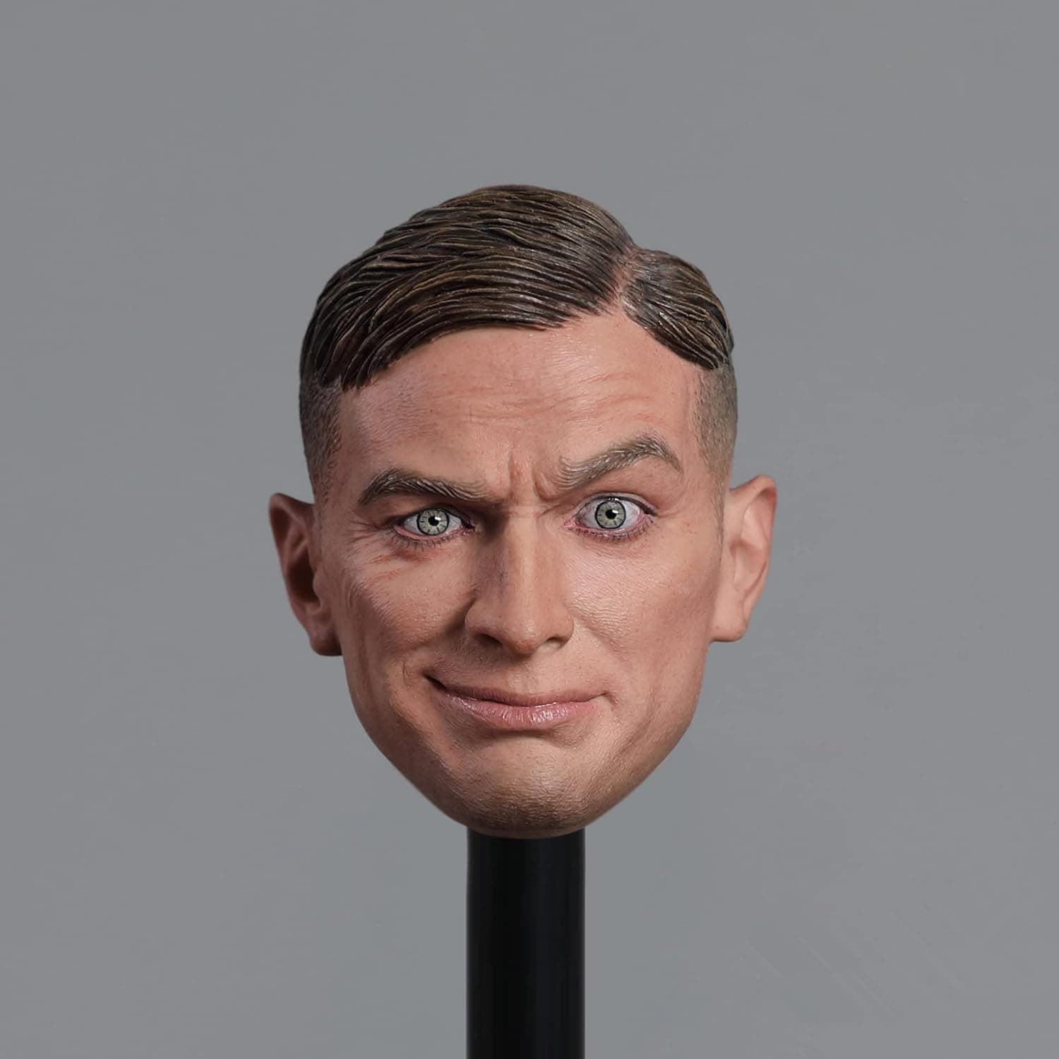 1/6 Scale Male Head Sculpt, European Male Soldier Expression Head Carved for 12inch Action Figure Body Doll Collection (Smile Face Ver)