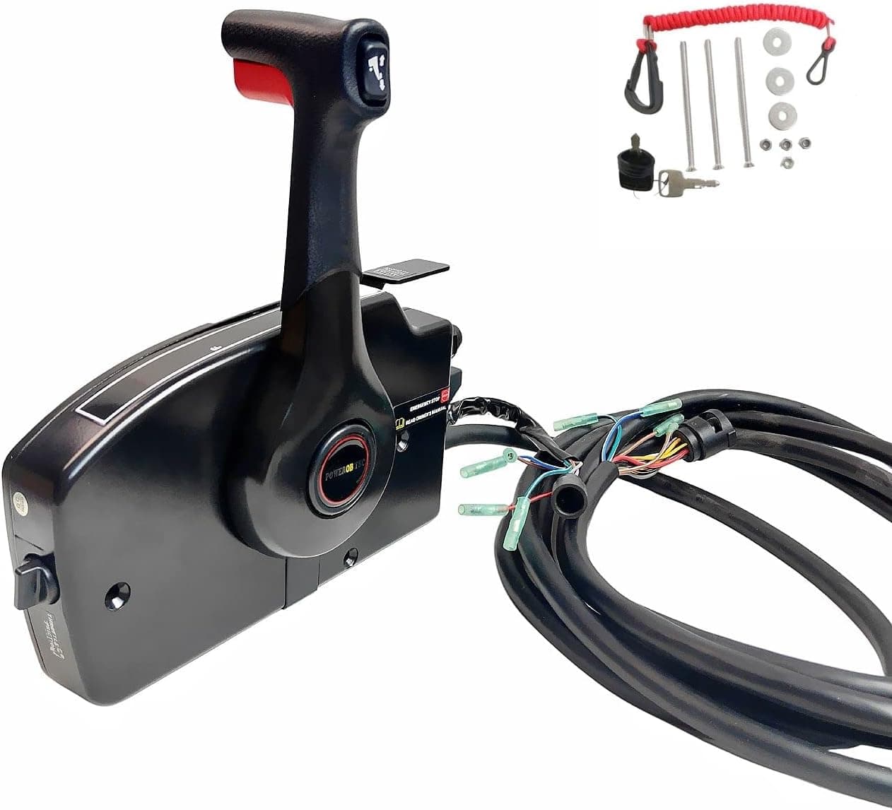 Mercury GEN I Outboard Machine Control Box 881170a11 Side Mounted Remote controller-4000 Side Mounted Pull to Open 20ft Harness 10PINS (Power fine Adjustment)