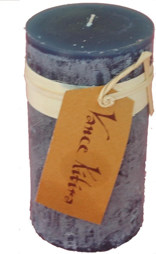 Vance Kitira Dark Blue Timber Collection Pillar Candle (2" by 4")