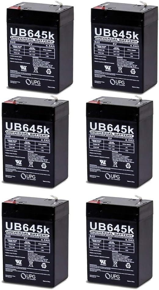 Universal Power Group 6Volt 4.5Ah Rechargeable Sealed Game Camera Deer Feeder Battery - 6 Pack