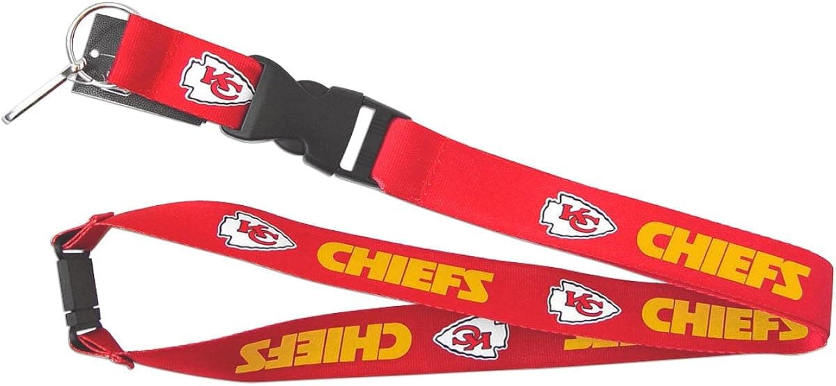 NFL Kansas City Chiefs Lanyard Keychain Batch Id Holder - Red