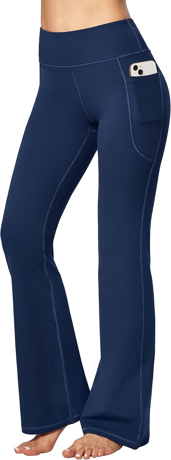 Heathyoga Women's Yoga Pants Bootcut Yoga Pants with Pockets for Women Bootleg High Waist Yoga Pants Workout Dress Pants