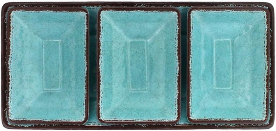 Le Cadeaux Antiqua 4 Piece Dip or Appetizer Set, Turquoise