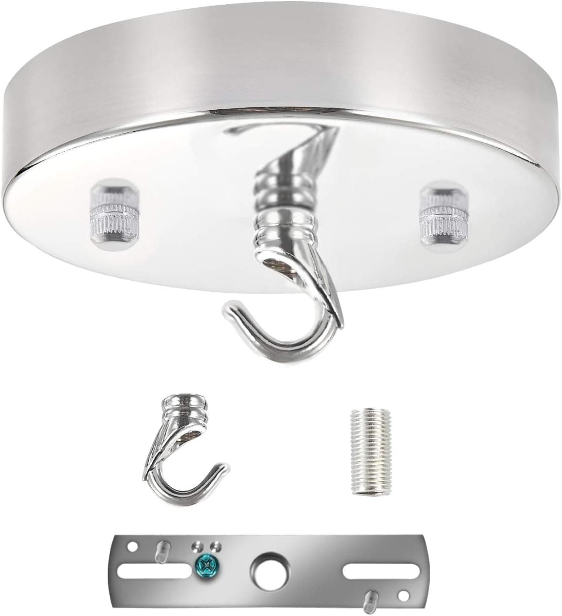 OULEYRA Chandelier Canopy Kit Chrome, 5 Inches Metal Pendant Light Canopy Kit, Modern Chandelier Hook, Light Fixture Ceiling Plate with Hardware for Chained Pendant Lighting Fixtures