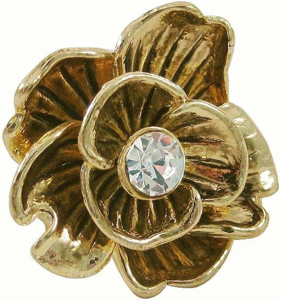 Beautiful Gold Tone Flower Stretch Ring