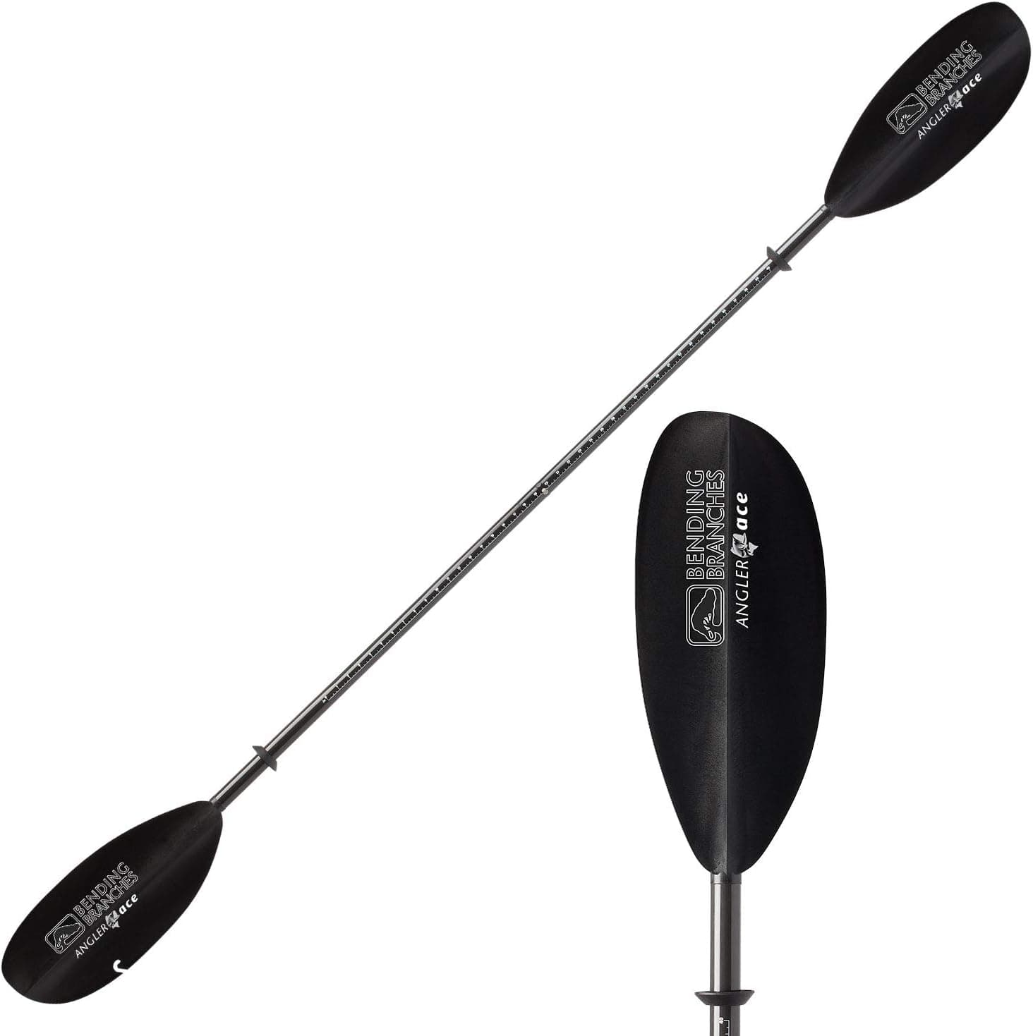 Bending Branches Angler Ace 2-Piece Snap-Button Fishing Kayak Paddle; (Carbon Shaft/Carbon Reinforced Blade - 260cm)