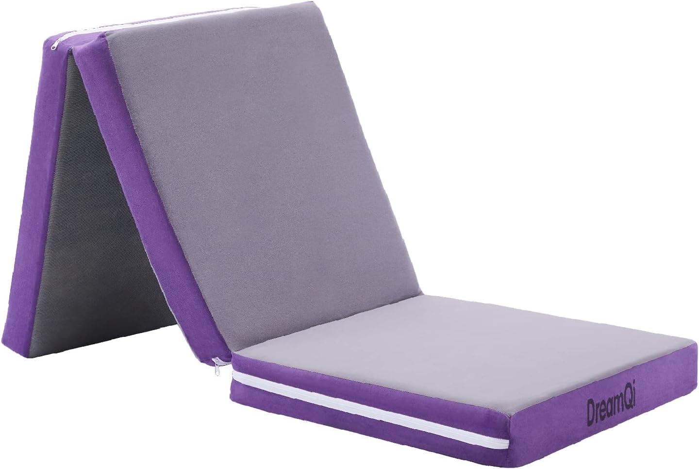 DreamQi Folding Mattress,4 inch Tri Folding Foam Mattress Topper with Removable Cover, Lightweight,Portable Sleeping Mat,Easy to Storage,Foldable Pack N Play Mattress for Crib, Yoga Mats (Cot Size)