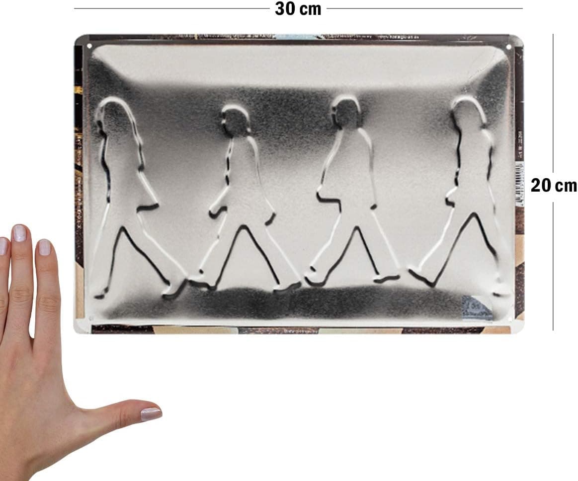 Nostalgic-Art Retro Tin Sign – Celebrities – Fab4 – Abbey Road – Gift idea for Beatles fans, Metal Plaque, Vintage design for decoration, 20 x 30 cm