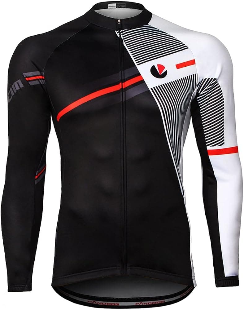 PANDOOM Outdoor Sports Men's Windproof Long Sleeves Winter Fleece Thermal Cycling Bicycle Jersey Jacket