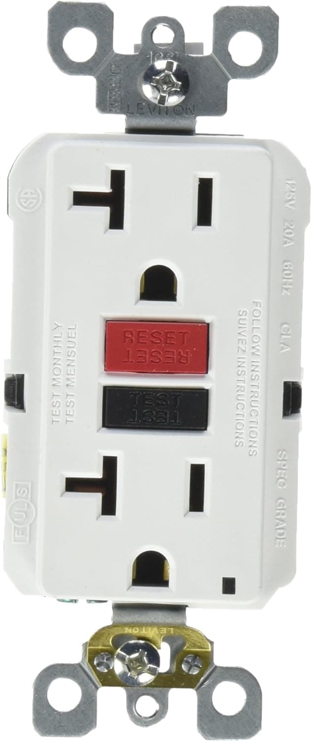 Leviton TV205382 20A WHT Self Test GFCI