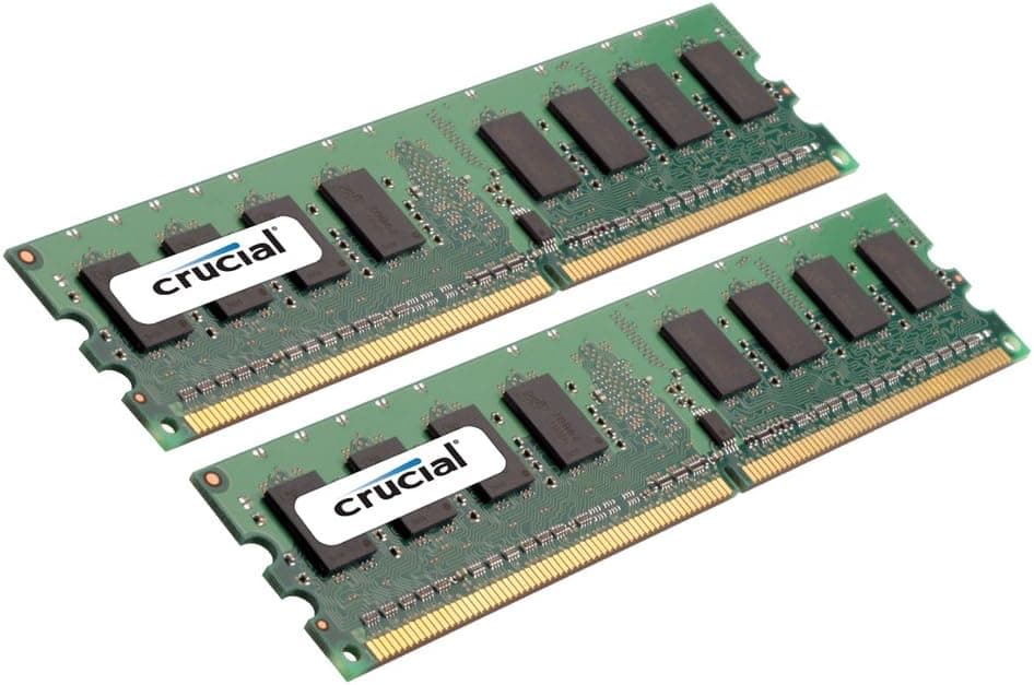 Crucial 4GB (2GBx2) DDR2-667MHz (PC2-5300) CL5 Unbuffered ECC 240pin UDIMM - CT2KIT25672AA667 / CT2CP25672AA667
