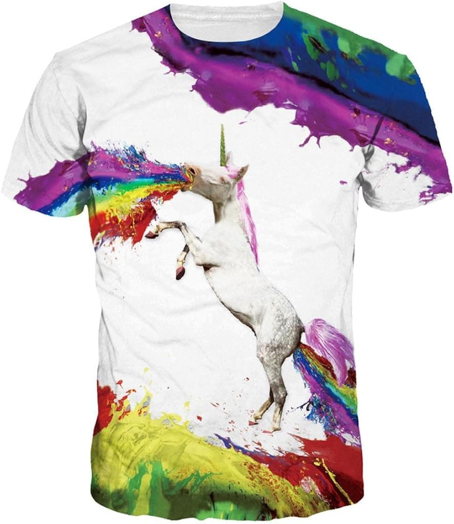 Unisex 3D Cartoon Printed T-Shirt Short Sleeve Funny Couple Tees