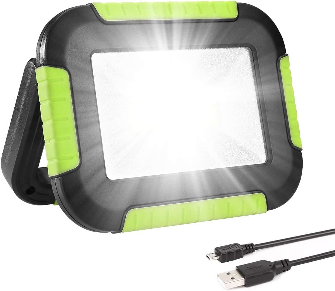 LE Portable LED Work Light, 10W, Rechargeable Outdoor Flood Light, Power Bank for Hiking, Working, Car Repairing, Workshop and More