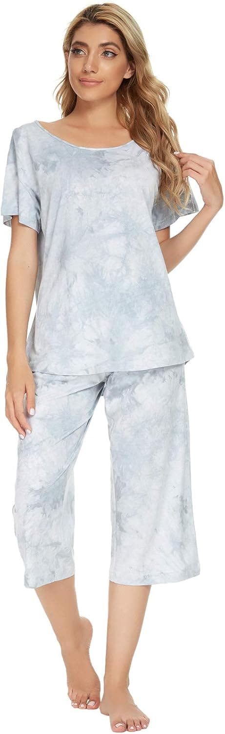 Tugege Women's Cotton Nightgown Short Sleeve Sleepwear Soft Comfy Sleepshirts Boyfriend Lounge Dress