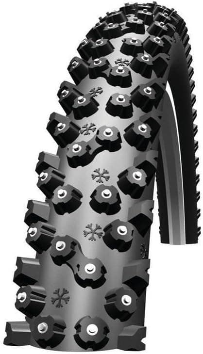Schwalbe Ice Spiker HS 333 Studded Wire Bead Mountain Bicycle Tire (Black-Skin - 26 x 2.1)