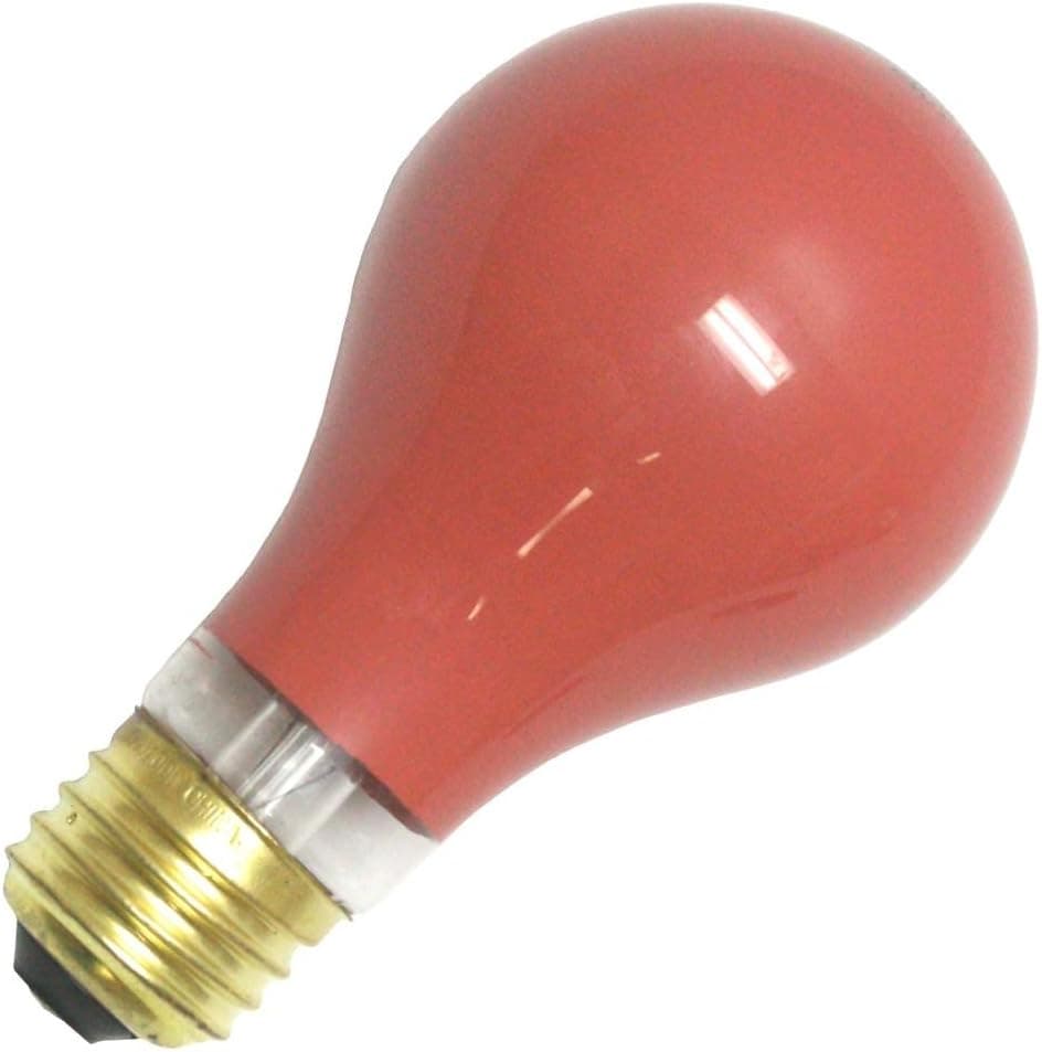 Damar 10135 - 100A/R 130V CER RED Standard Solid Ceramic Colored Light Bulb