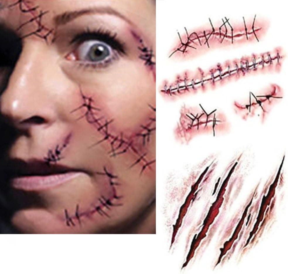 Halloween Costume Zombie Scars Tattoos Linkspe Costume Makeup Sticker