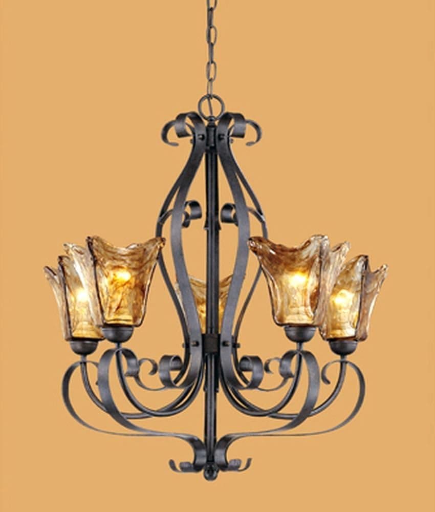 Millennium Lighting 7125 Chatsworth 5 Light Single Tier Chandelier, Burnished Gold