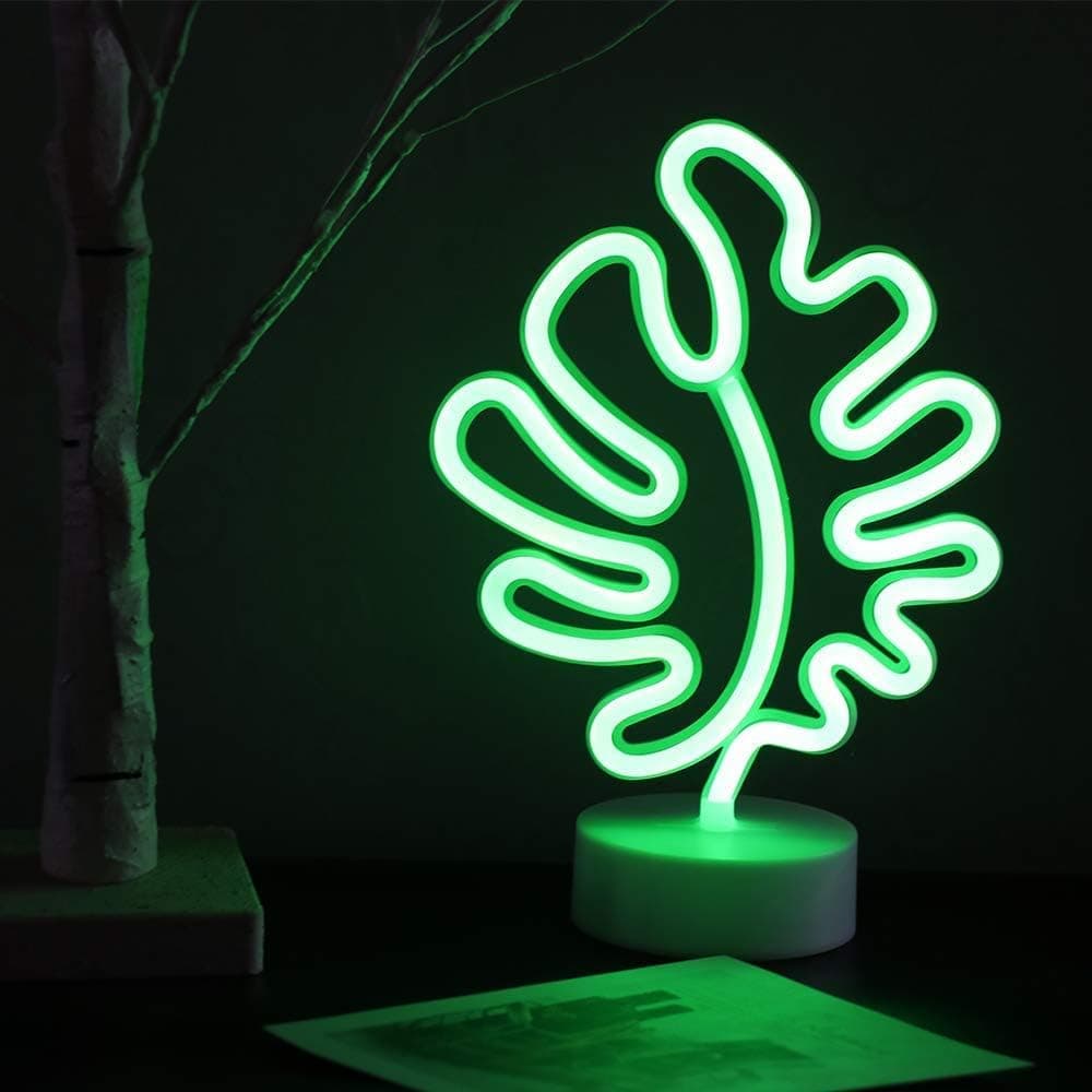 Wanxing Monstera LED Neon Signs Leaf Neon Light Nersery Lamp for Mom Baby Child Party Table Art Decoration Kids Gifts