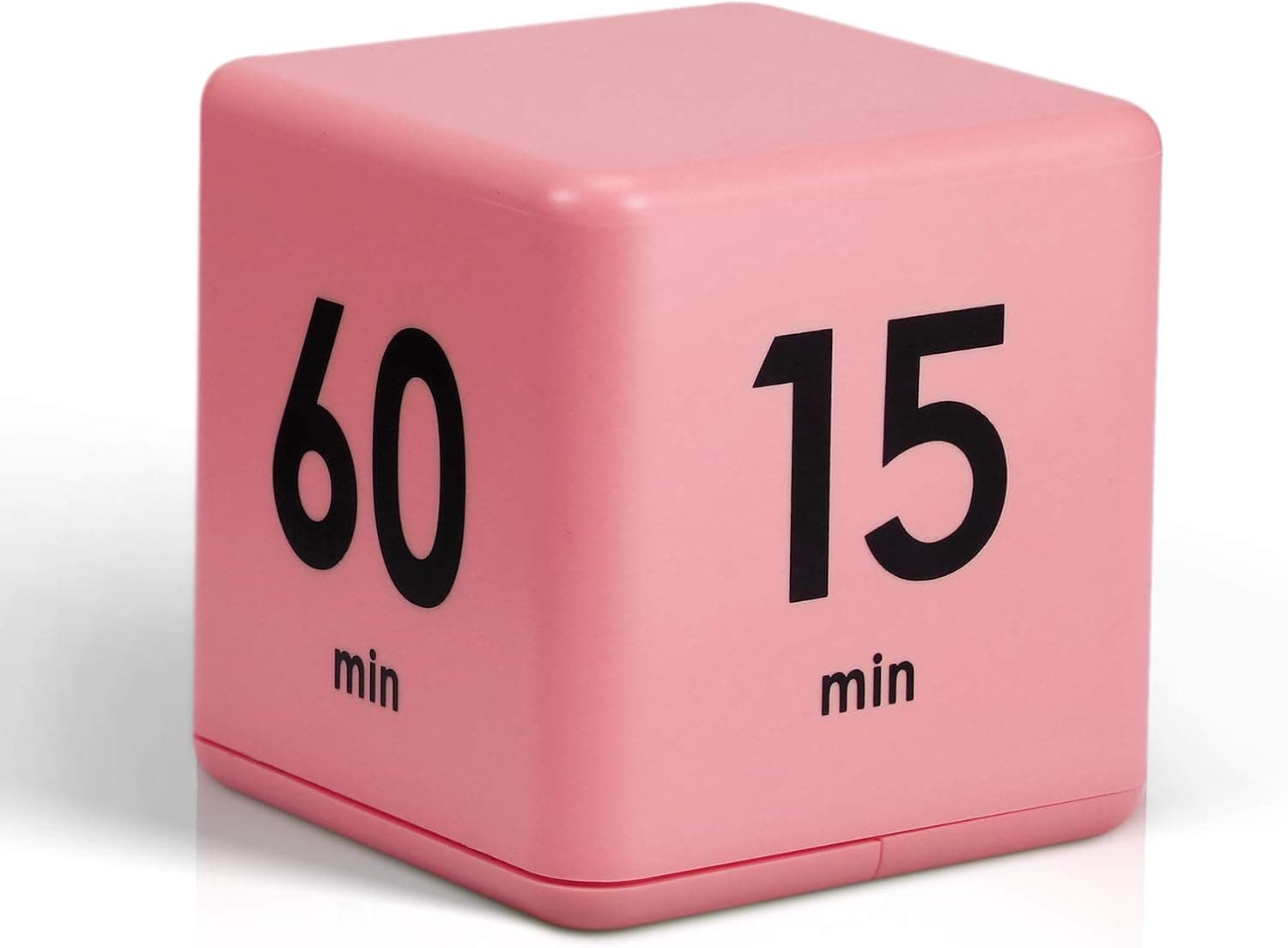 Cube Timers Cube Kitchen Timer Gravity Sensor Flip Timer Cube Countdown Timer 2.6 Inch Kids Timer Square Workout Timer Exercise Timer Game Timer 15-20-30-60 Minutes for Time Management (Pink)