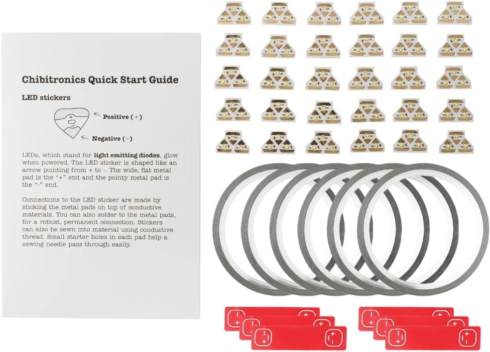 Chibitronics Classroom Pack of 30 Red, 30 Yellow and 30 Blue LED Circuit Stickers