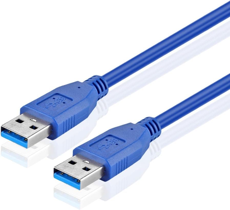 TNP USB 3.0 Cable A-Male to A-Male (6 FT) Type A to A Male SuperSpeed USB Adapter Connector Coupler Bi-Directional Extension Cord Wire Plug - Blue