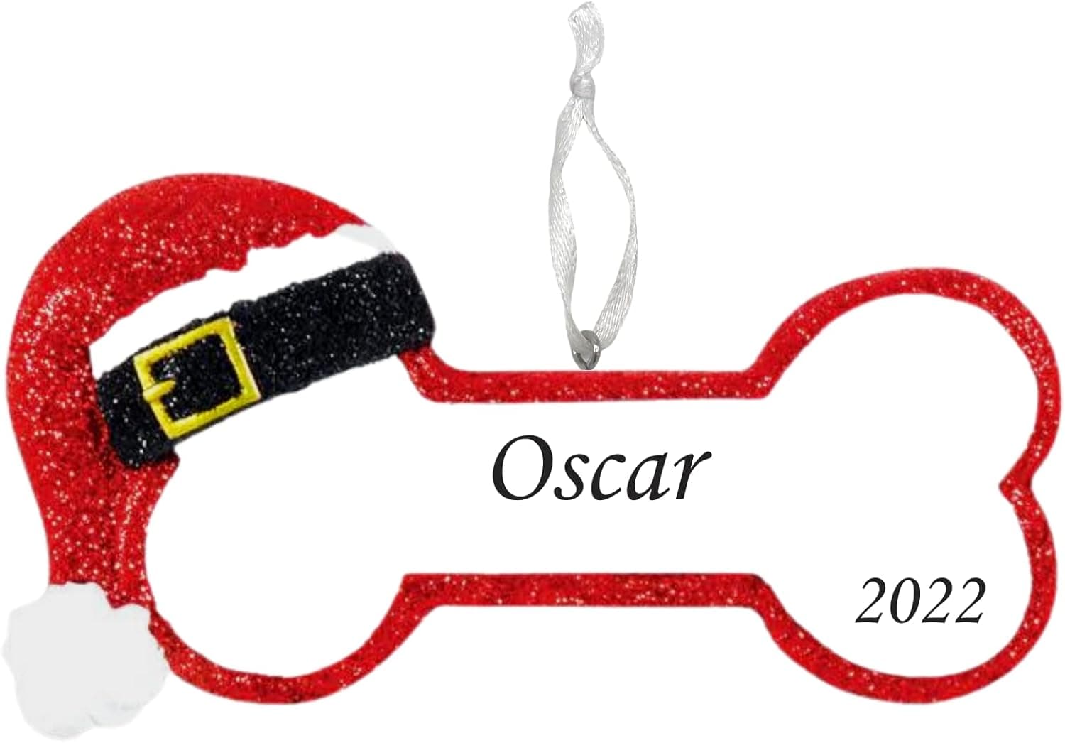 2023 Personalized Ornament Santa Dog Bone Christmas Tree Ornament Artisanal Customized Decoration Pet Dog Puppy Dog Ornament Free Personalization