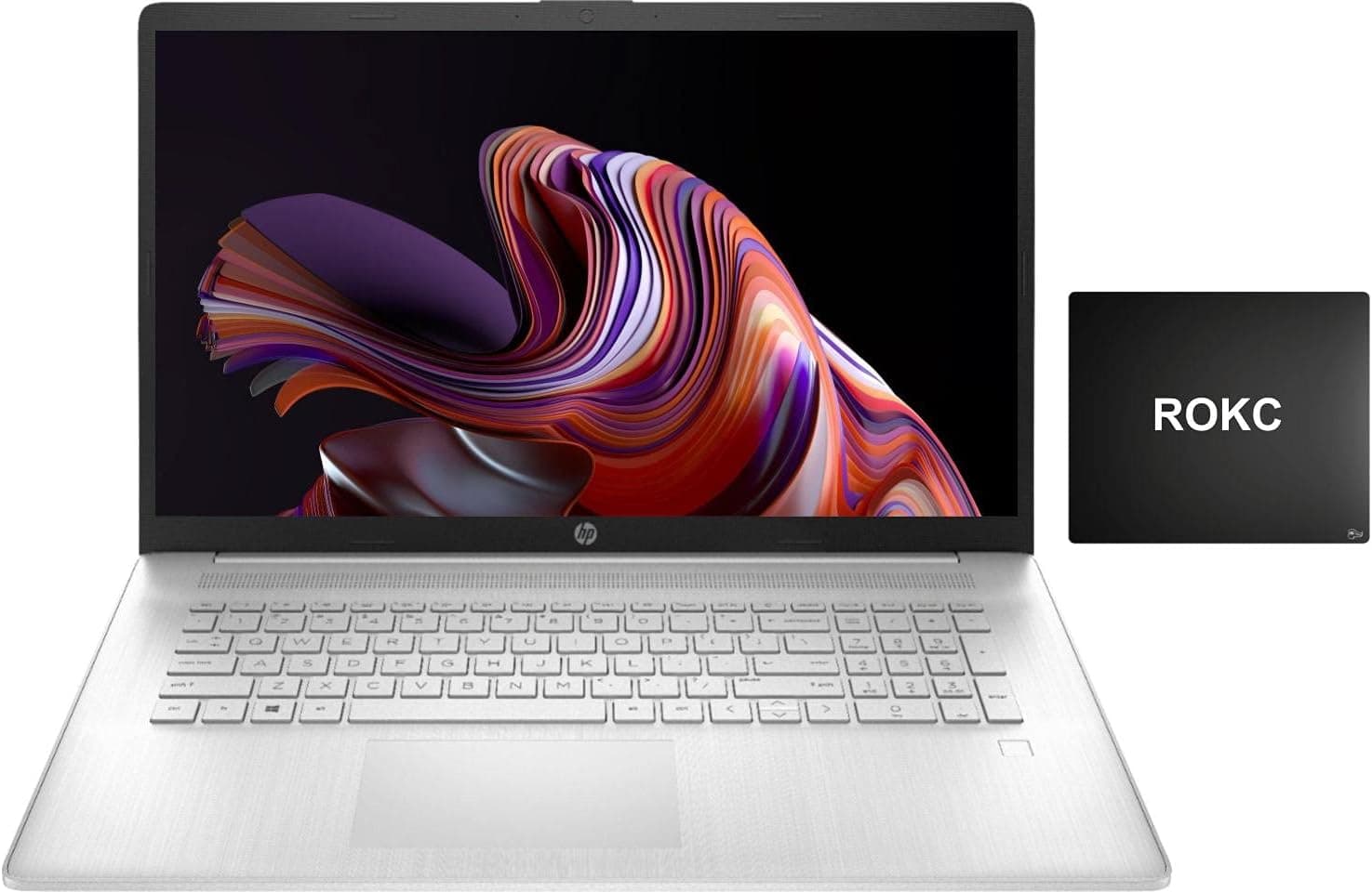 HP 2021 17 Laptop, AMD Ryzen 5 5500U(Beat i7-1065G7) 64GB RAM 2TB SSD 17.3 FHD Display, Webcam for Zoom, HDMI, Wi-Fi, Premium Lightweight Thin Design, Win 10 S-Free Windows 11 Update| ROKC Bundle