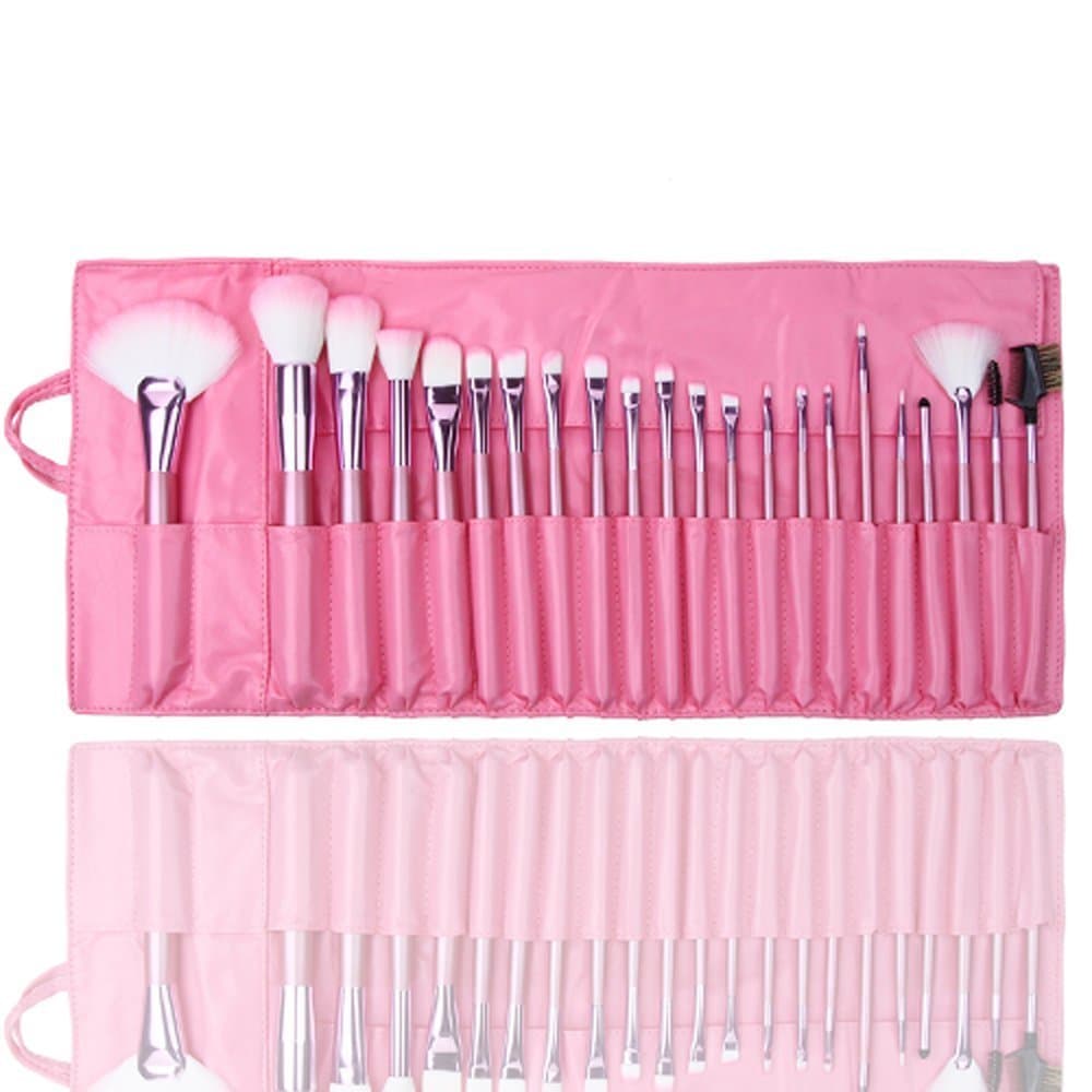 Sarasweet Beauty 22 Count Professional Cosmetic Makeup Make up Brush Brushes Set Kit With Leather Pouch (Pink)