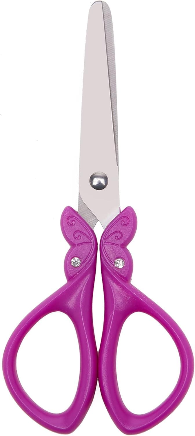 Kids scissors for girls,school supplies for girl, Purple kids scissors,Girls scissors,Blunt scissors for kids,PURPLE