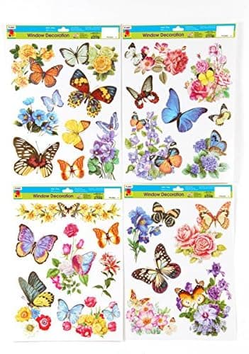 FLOMO Spring Butterfly Window Clings - Perfect for Home, Kids Room, Girls, and Classroom Spring Window Decorations for Easter