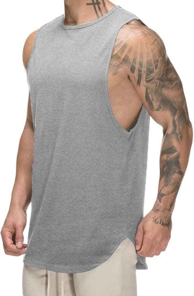 Magiftbox Mens Muscle Tanks Workout Gym Tank Tops Fitness Training Sweatshirts for Men T06