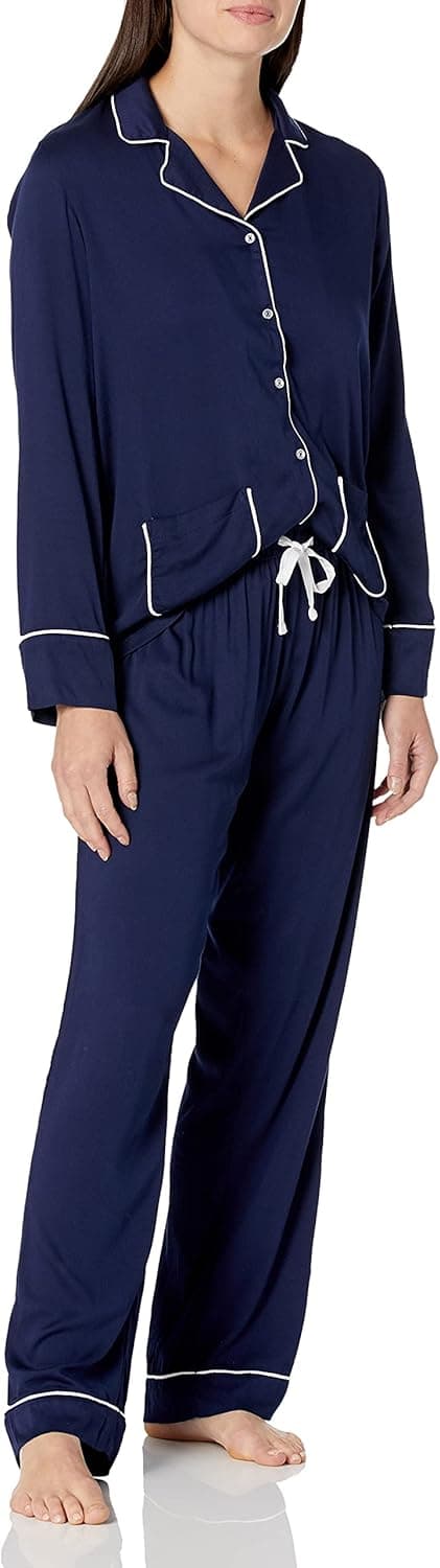 Splendid Women's Notch Collar Long Sleeve Pajama Set