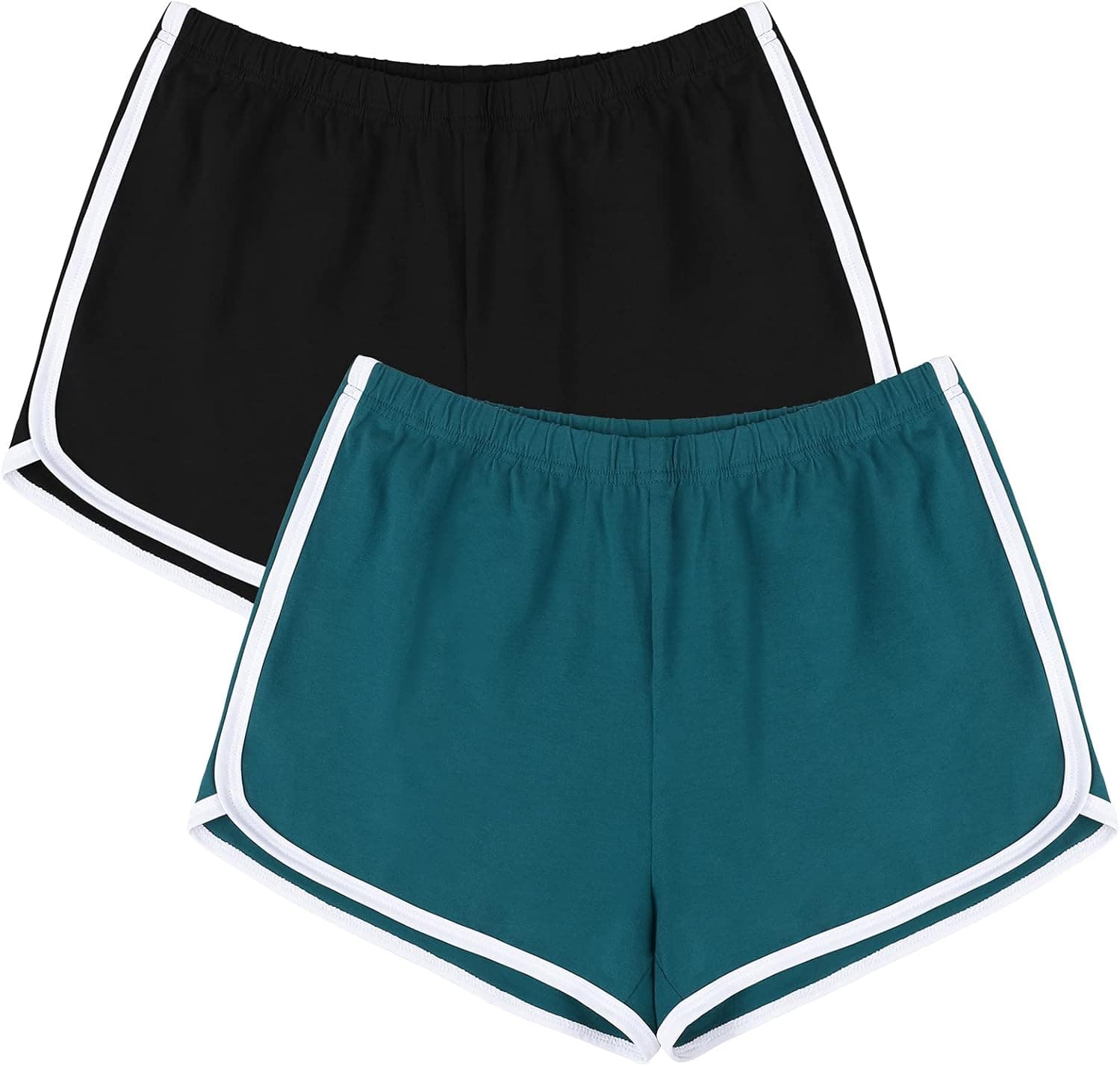 URATOT 2 Pack Cotton Sport Booty Shorts Yoga Dance Sleeping Short Pants Summer Athletic Shorts
