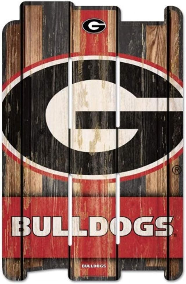 WinCraft NCAA University of Georgia Wood Fence Sign, Black