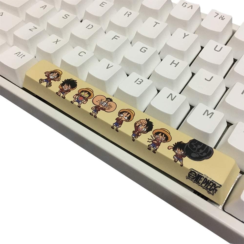 Benemate Spacebar Keycap 5-Side Dye-subbed PBT Cherry Profile Keycap 6.25U 6.25X for DIY Gaming Mechanical Keyboard,Luffy