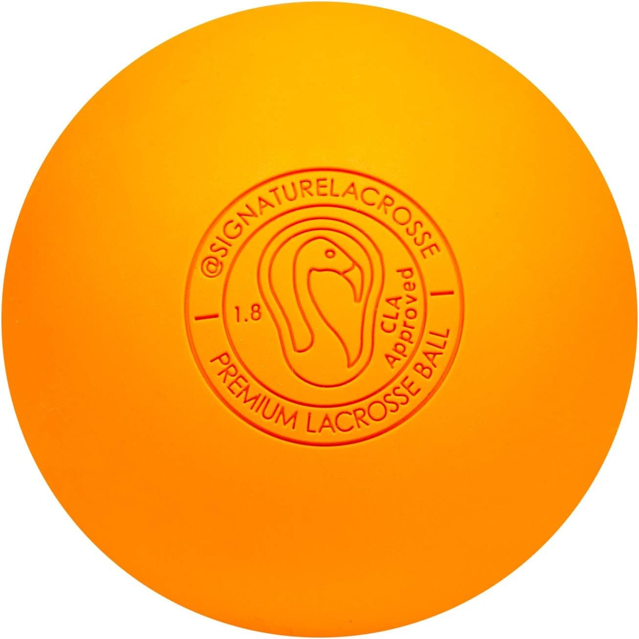 Signature Lacrosse Ball Set - Massage Balls, Myofascial Release Tools, Back Roller, Muscle Knot Remover, Firm Rubber -Scientifically Designed for Durability - 1 Orange Lacrosse Balls