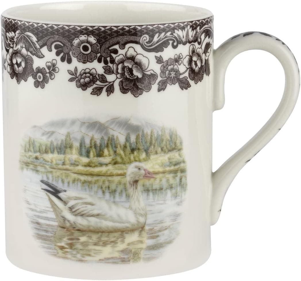 Spode Woodland Mug, Snow Goose, 16 Oz | Coffee Mug with Handle for Hot Beverages | Ideal for Tea, Hot Chocolate, and Other Hot Drinks | Made from Fine Porcelain