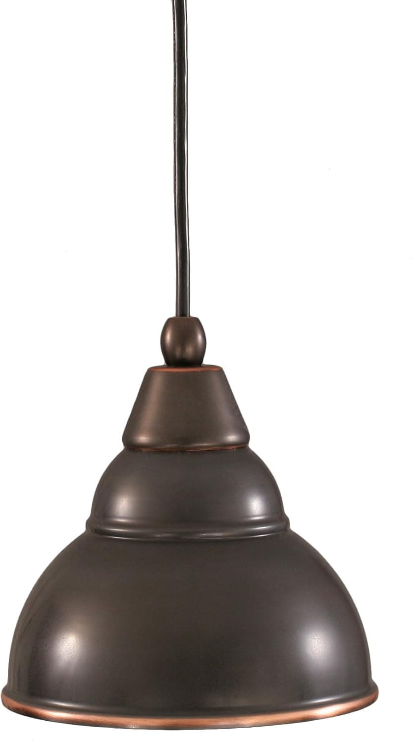 Toltec Lighting 22-BC-427 Cord Mini-Pendant Light Black Copper Finish with Double Bubble Metal Pendant, 6-Inch