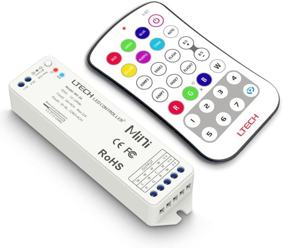 LEDENET RGBW LED Strip Light RF Controller Mini LED Controller Remote RF Wireless Control RGBW RGBWW LED Ribbon Tape Lamp (M8-Button)