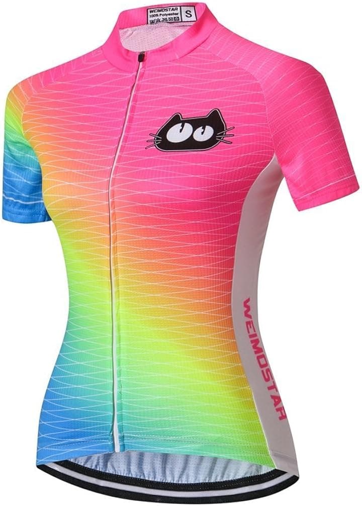 Weimostar cyhaen Women's Cycling Jersey Short Sleeve Breathable Biking Shirt