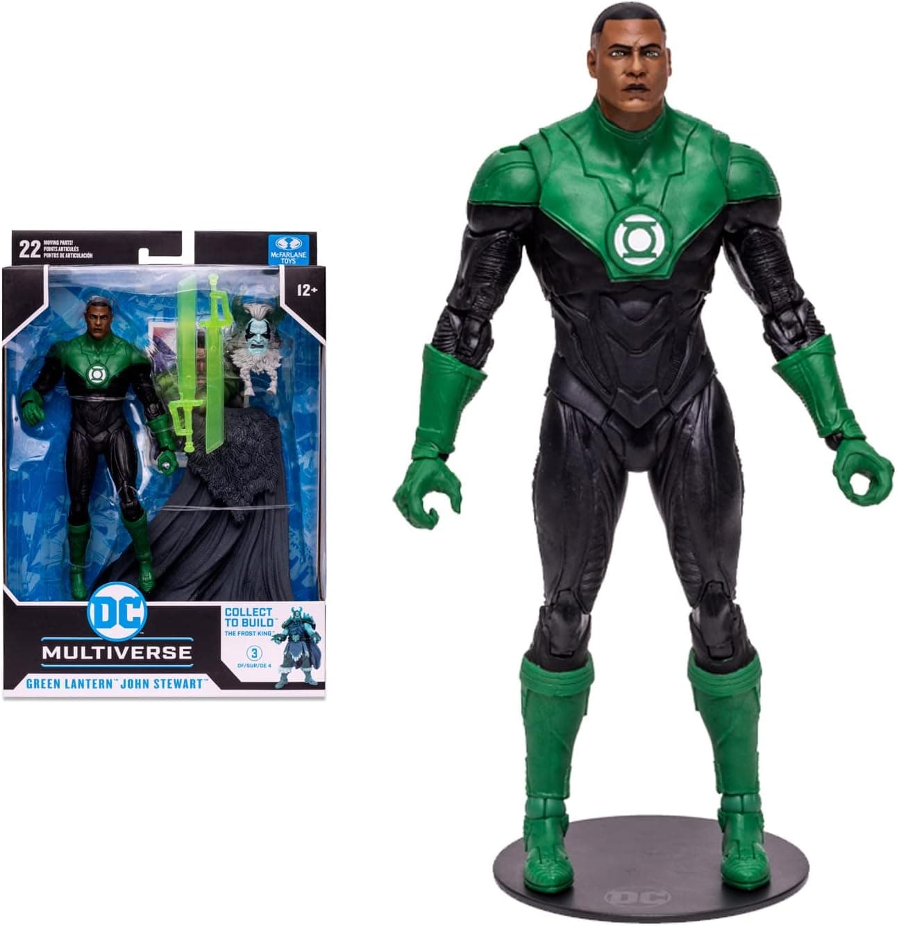 McFarlane Toys DC Multiverse Green Lantern John Stewart Endless Winter 7" Action Figure with Build-A Frost King Piece and Accessories