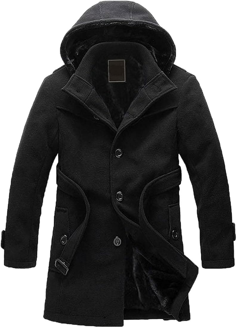 Fancy Dress Store Partiss Men's Hooded Trench Coat