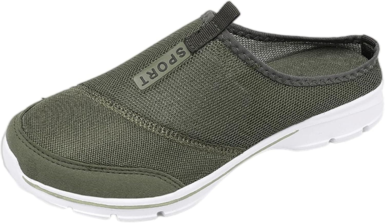 MizHome Men's Open Back Sneaker Clogs Knit Mules Shoes Lightweight Breathable Slippers