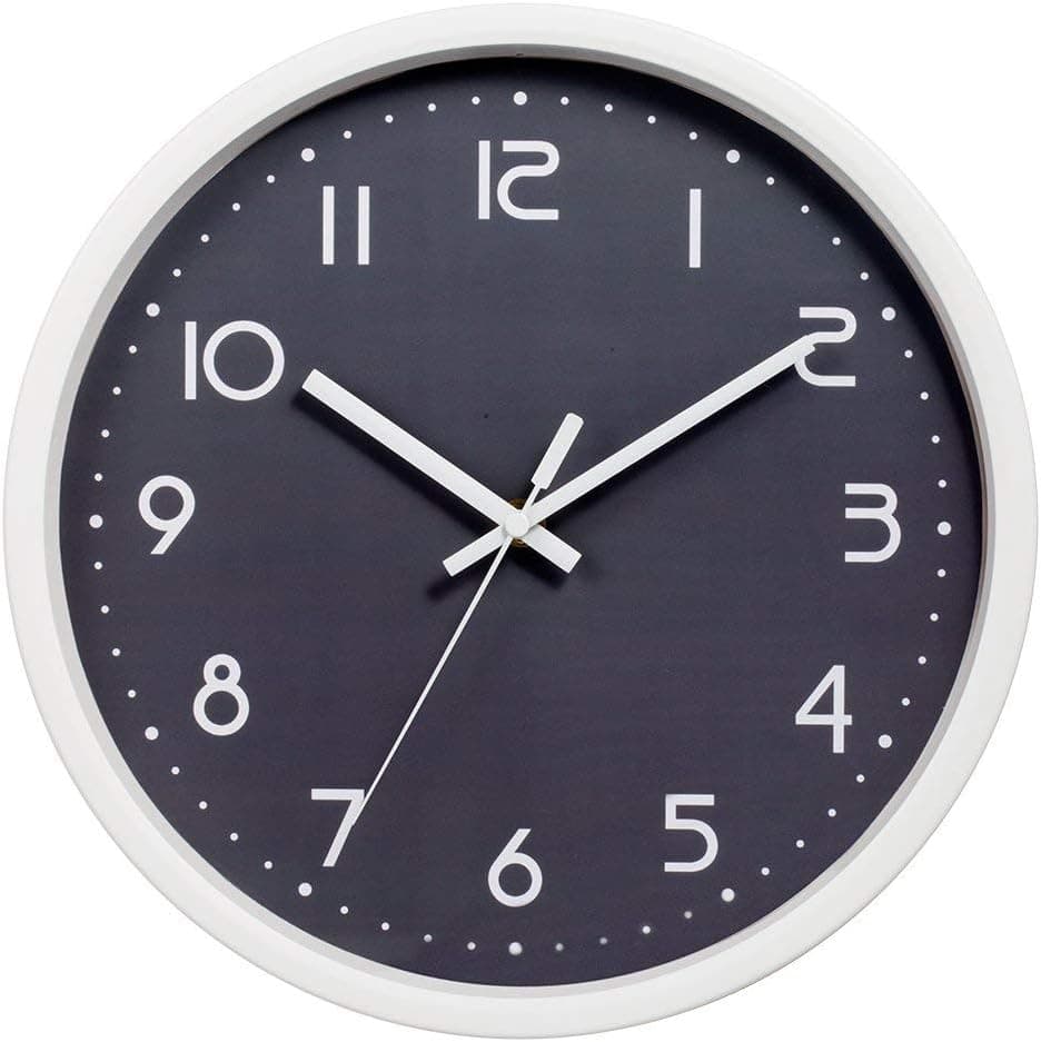 SkyNature Stylish Modern Decorative Wall Clock Elegant Style for Office and Classroom-Metal Frame and Glass Cover (12 Inch, Grey)