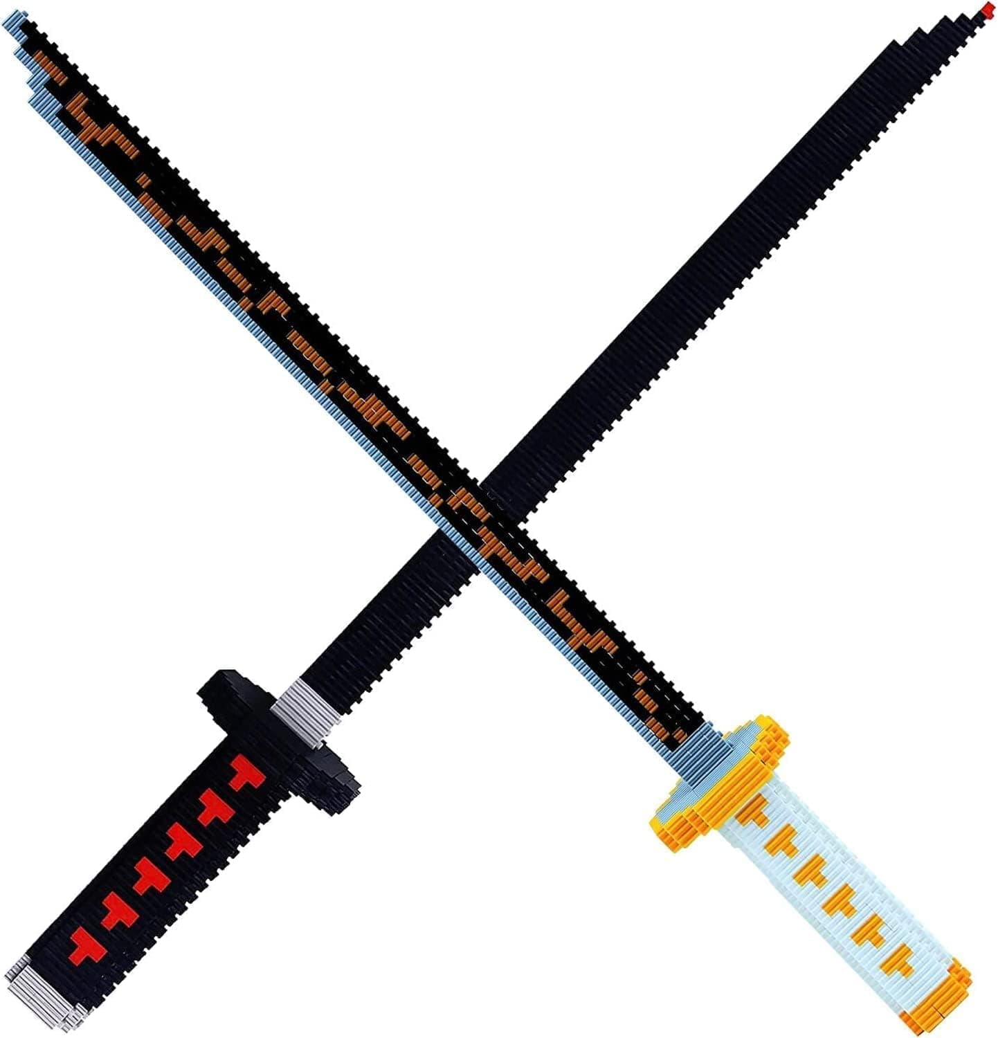 HIGH GODO Zenitsu &Tanjiro Swords 2 Building Model Sets, 19in Toys Swords for Cosplay Anime Fans and Adults (784Pieces)
