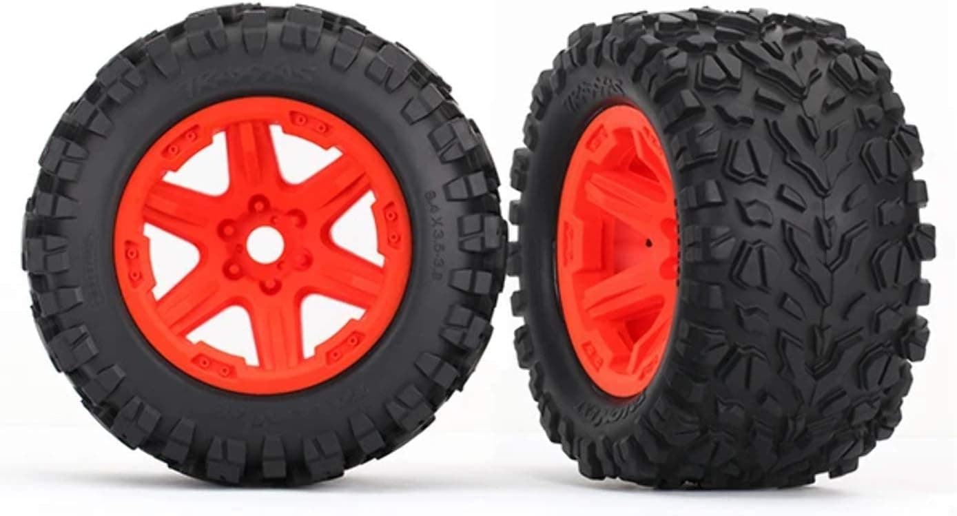 Traxxas 8672A 3.8" Wheels with Talon EXT Tires, Orange