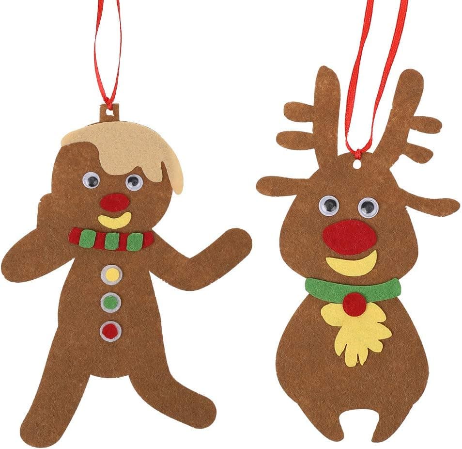COTXDAG Christmas Crafts for Kids - Xmas Gingerbread Reindeer Holiday School Activities Party Favors Decorations Supplies 20Ct