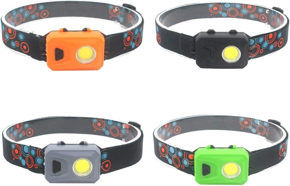 4 -Pack Led Headlamp Flashlight,3W COB Headlamp,3 Modes Ultra Bright Mini Head Lamp for Adults,Kids,Running,Reading,Repair,Camping