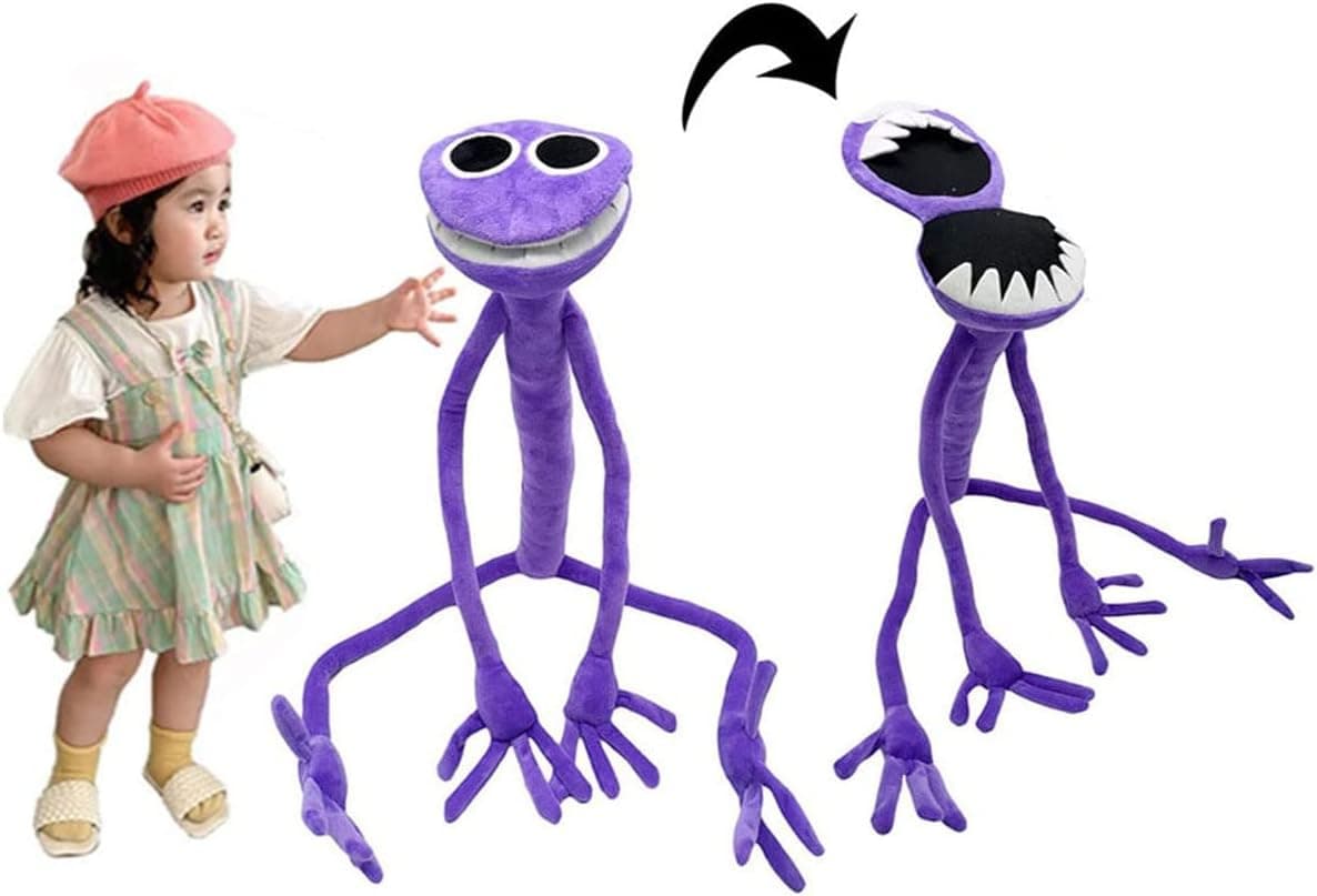GUPE 2023 deformable Purple Rainbow Friend, Purple Friend Plush Animal, Long Legs 31"/80cm Big Eyes Purple Monster Rainbow Friend, Perfect for Kids Fans (1PC)